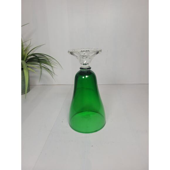 Vintage Burple Ice Tea Goblet Forest Green, Anchor Hocking 6-3/4" - Picture 3 of 3